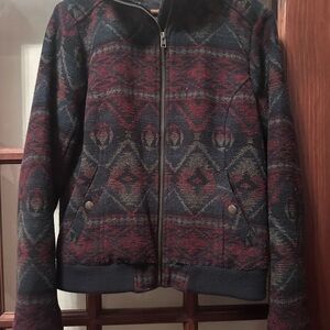 Hollister Aztec Patterned Bomber Jacket